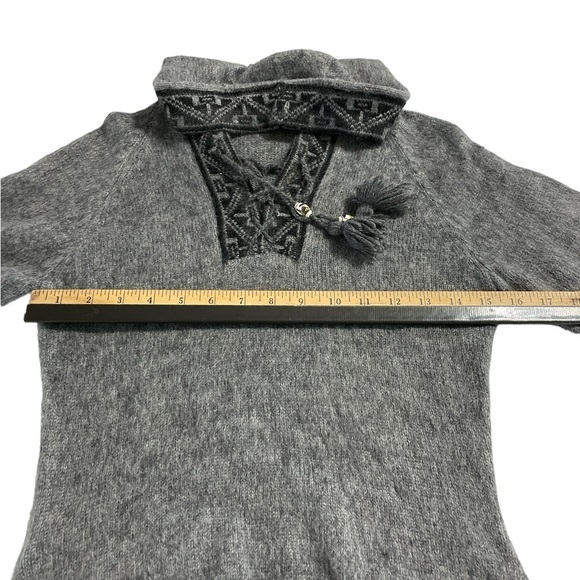 Alpaca Blend Women Sweater Small /Alpaca Pullover Fringe Jumper/Gray Winter - Picture 9 of 10